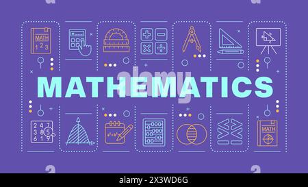 Mathematics light orange word concept Stock Vector