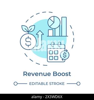 Revenue boost soft blue concept icon Stock Vector