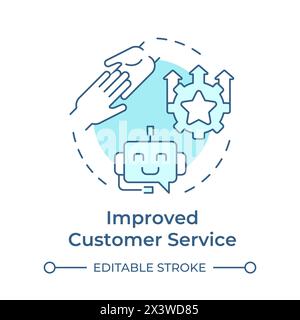 Improved customer service soft blue concept icon Stock Vector