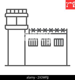 Prison line icon, building and architecture , jail vector icon, vector graphics, editable stroke outline sign, eps 10. Stock Vector