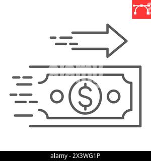 instant money line icon, outline symbol, vector illustration, concept ...