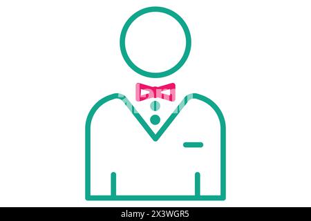 groom icon. icon related to wedding. line icon style. wedding element illustration Stock Vector