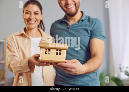 Happy Family Celebrating New House Purchase Stock Photo