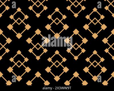 Geometric seamless pattern in art deco style. Golden lines pattern, vintage linear style. Design a template for wallpapers, banners, posters and adver Stock Vector