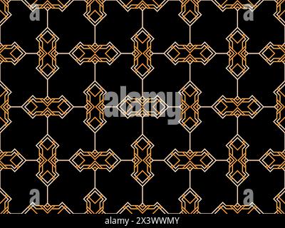 Geometric seamless pattern in art deco style. Golden lines pattern, vintage linear style. Design a template for wallpapers, banners, posters and adver Stock Vector