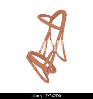 Horse Bridle. Headcollar for horseback riding and training. Stables equipment. Equestrian leather tack. Equine sports. Accessories for horse care Stock Vector