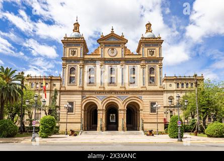 Seville, Spain -  April 26, 2024: Facade and main entrance of  General Captaincy of II Military Region of Seville, Spain. Army Land Forces Headquarter Stock Photo