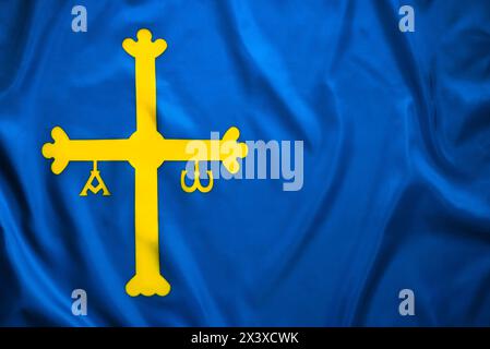 Flag of the Principality of Asturias with copy space for text. Spanish region Stock Photo