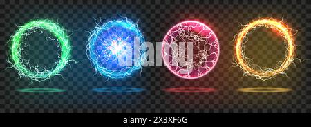 Energy plasma balls Stock Vector