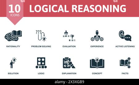 Logical reasoning set. Creative icons. Stock Vector