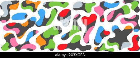 Freeform blob shapes. Abstracts amoeba shapes, freeform organic elements. Stock Vector