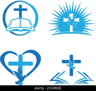 Church logo template vector icon illustration design Stock Vector