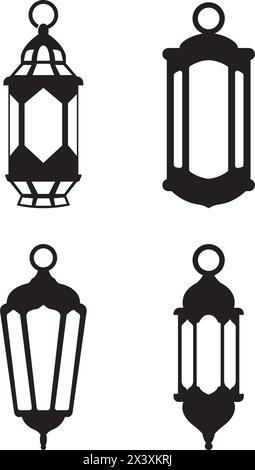 Fanoos Lantern background islam   logo simple vector icon illustration design Stock Vector