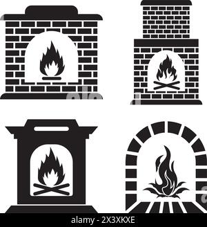 fire furnace icon logo vector design template Stock Vector