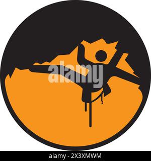 rock climbing icon vector illustration logo template Stock Vector