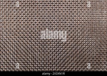 Closeup of brown fabric plastic lattice grid texture Stock Photo