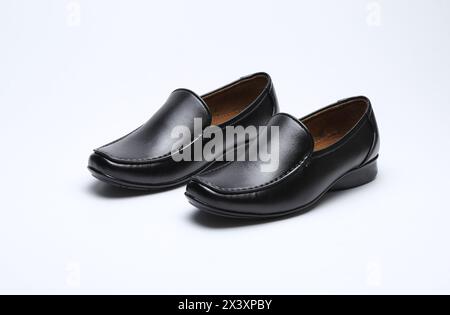 black loafers shoes isolated on white background Stock Photo