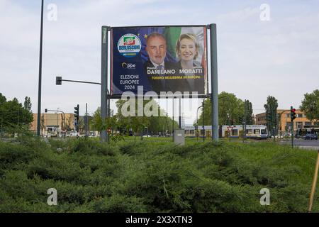 2024 European elections Italian candidates in an election billboard in Turin, Italy Stock Photo