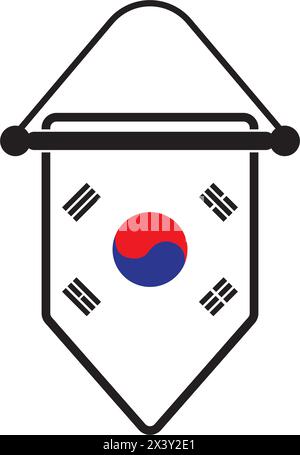 korean flag logo in map shape, vector illustration symbol design Stock Vector