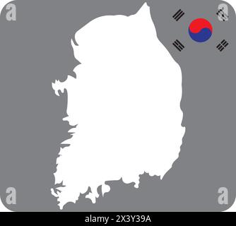 korean flag logo in map shape, vector illustration symbol design Stock Vector