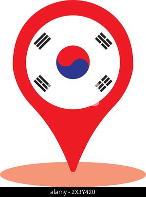 korean flag logo in map shape, vector illustration symbol design Stock Vector