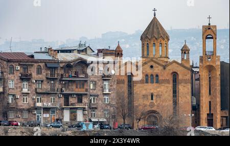 Yerevan, Armenia February 14 2024: Saint Sarkis Cathedral Church in Yerevan, Armenia Stock Photo