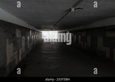 Pedestrian underpass tunnel dark empty and dangerous Stock Photo