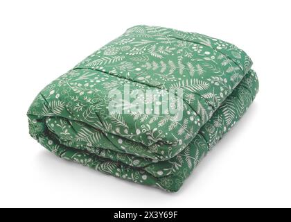 Comforter bedding blanket on white Stock Photo