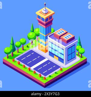 A Buildings isometric game asset art style 3D cityscape view of the top ...
