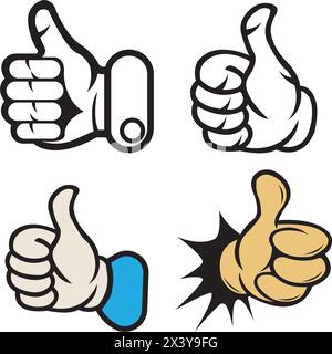 Like thumb icon logo, vector design illustration Stock Vector