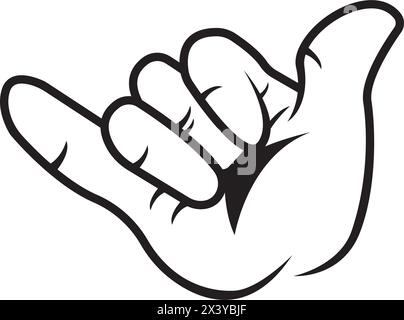 Shaka hands icon logo, vector design illustration Stock Vector