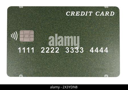 Credit card close-up on a white background. Payment by credit card online for purchases in online stores. Banking, e-commerce and business concept Stock Photo