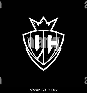 OC Bold letter logo with sharp triangle shield shape with crown inside ...