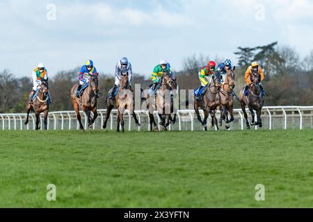 Second race at Wincanton, RacingTV handicap hurdle, Thursday, 20th January 2022 Stock Photo