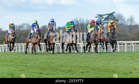 Second race at Wincanton, RacingTV handicap hurdle, Thursday, 20th January 2022 Stock Photo