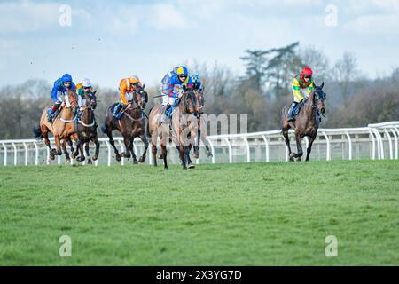 Second race at Wincanton, RacingTV handicap hurdle, Thursday, 20th January 2022 Stock Photo