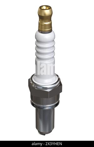 Spark plug isolated on white background 3d render Stock Photo