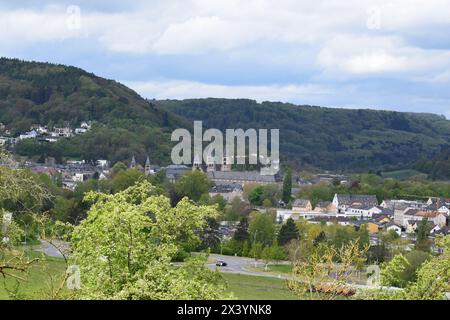 view across Echternach in spring Stock Photo