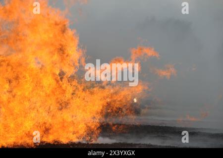 Crash Simulator Flames, Texas Stock Photo