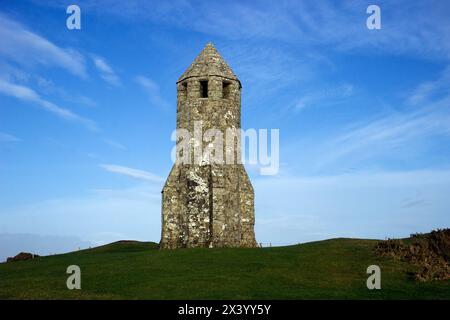 The medieval octagonal tower is all that remains of St Catherine’s Oratory, built in 1328, apparently used as a lighthouse on an island  high point Stock Photo