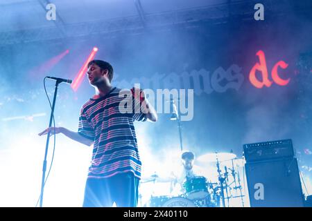 Padova, Italy. 16th Aug, 2022. Grian Chatten of Irish post-punk band Fontaines D.C. in live concert at Parco Della Musica Credit: NurPhoto SRL/Alamy Live News Stock Photo