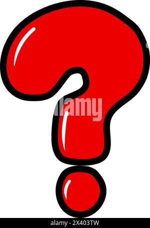 Red cartoon question mark isolated Stock Vector