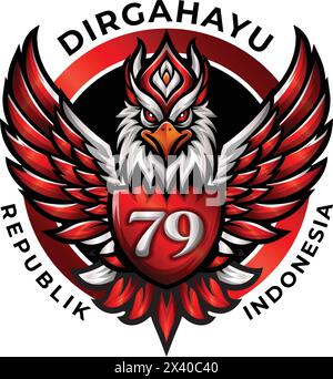 79th Indonesian Independence Day Concept Logo With Golden Color Of 