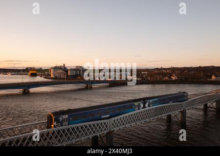 Railway Bridge, Montrose, Quay, Scotland Stock Photo