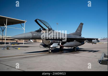 U.S. Air Force Lt. Col. Joshua Arnall, director of operations, 59th Test and Evaluation Squadron, prepares to flight test the Integrated Cockpit Sensi Stock Photo