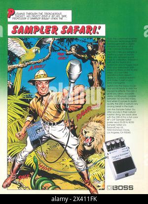1985 BOSS DSD-2 Digital sampler and delay ad - "Sampler Safari" Stock Photo
