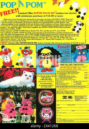 1980s KNIT-WIT POP! A POM ad - Super duck kit with a coupon Stock Photo