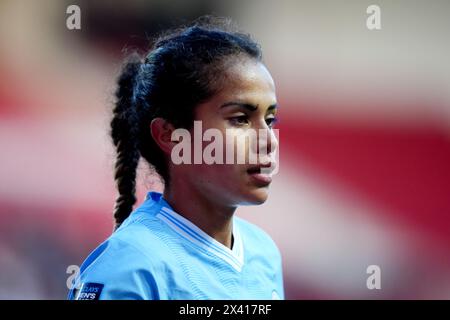 Manchester City's Mary Fowler during the Barclays Women's Super League match at Ashton Gate, Bristol. Picture date: Sunday April 28, 2024. Stock Photo