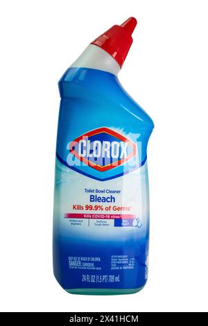 Clorox Toilet Bowl Cleaner bottle isolated on white background Stock Photo