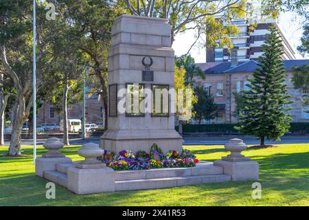 The Randwick District War Memorial, situated at 166A Belmore Rd, in Randwick, Sydney NSW 2031, Australia. Stock Photo